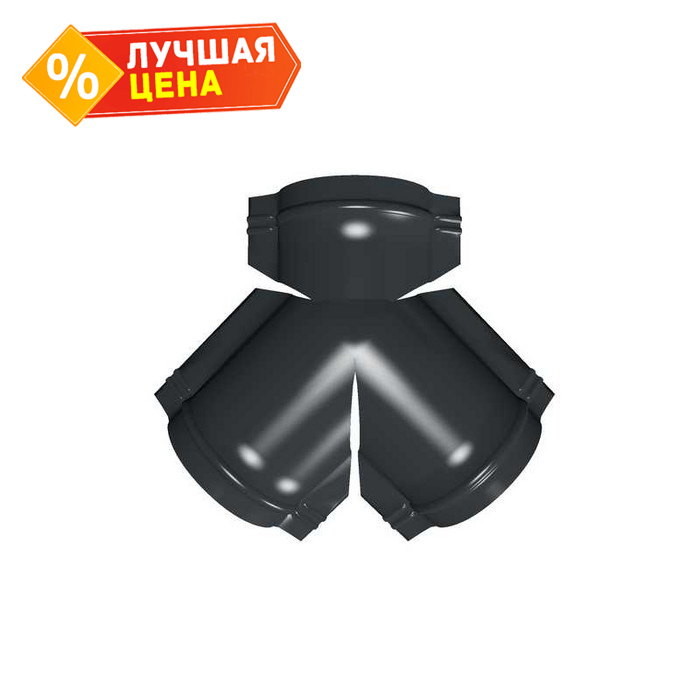 Тройник Y конька полукруглого Rooftop Matte с пленкой RAL 7016 антрацитово-серый