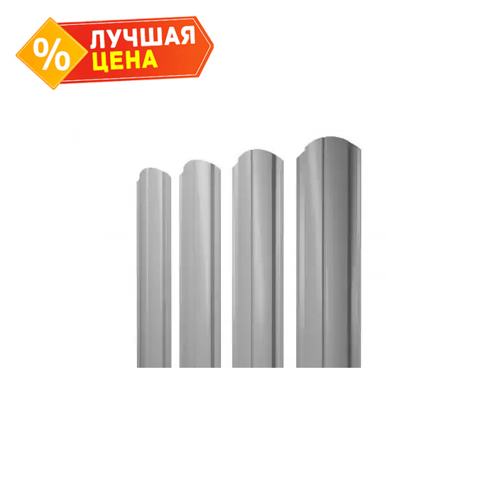 Штакетник Прямоугольный фигурный Grand Line 0,45 Drap RAL7004 Сигнальный Серый