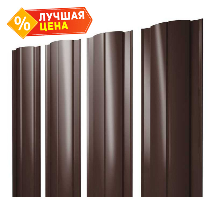 Штакетник Круглый Grand Line 0,45 Drap ST RAL8017 Шоколад