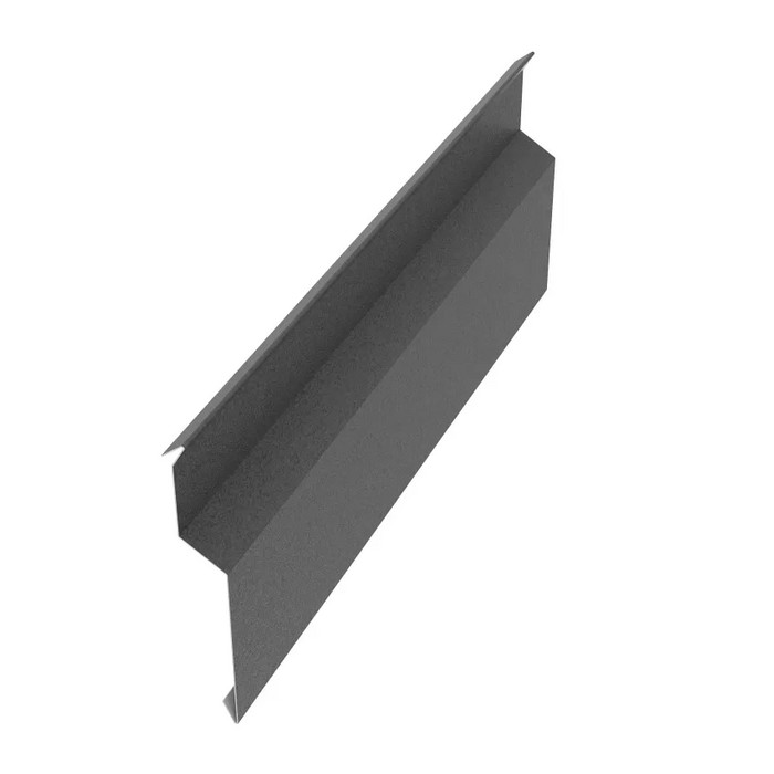Aquasystem Планка пристенная накладная, 0,5 мм Rooftop Бархат Zn 180 (Россия) RR 23 (т-серый) - фото №1