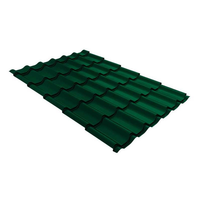 Металлочерепица Grand Line Classic (Классик) 0,5 GreenCoat Pural Matt BT RAL 6005 Зеленый мох