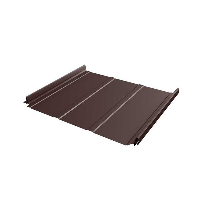 Фальцевая кровля Кликфальц Pro Line Grand Line 0,5 GreenCoat Pural BT RR 887 Шоколадно-Коричневый - фото №1