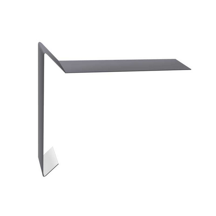 Планка ветровая для мягкой кровли 100х20х100 0,5 Satin с пленкой RAL 7004 сигнальный серый - фото №1