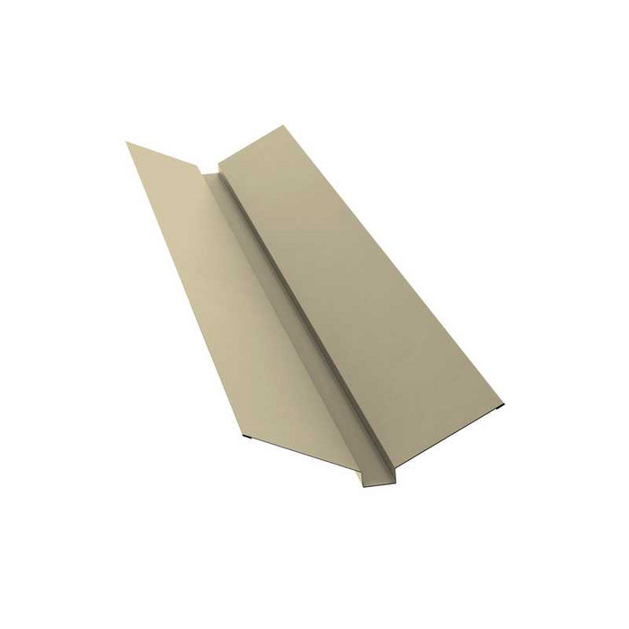 Планка ендовы верхней 115х30х115 0,5 Satin с пленкой RAL 1015 светлая слоновая кость - фото №1