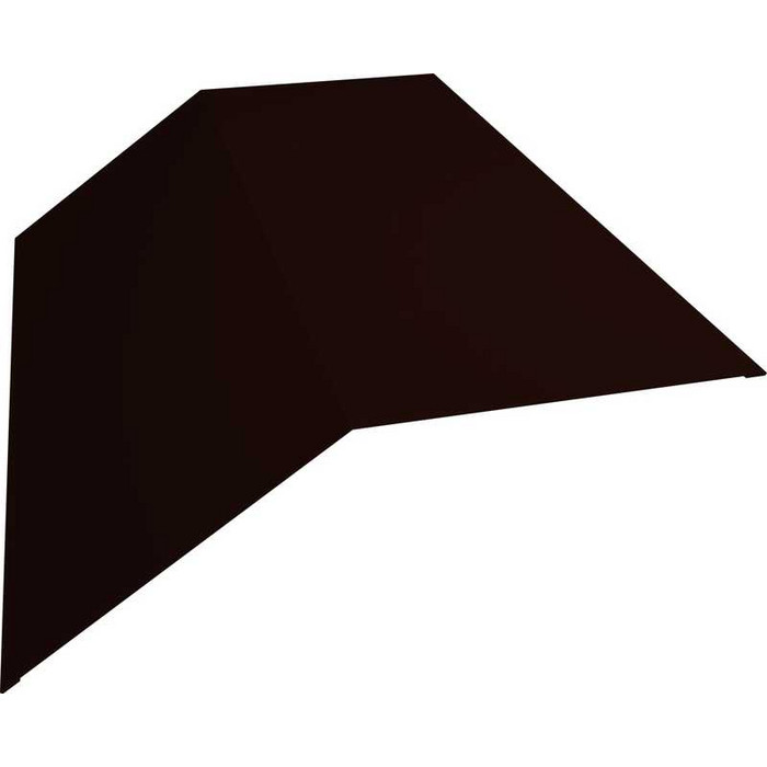 Планка конька плоского 190х190 0,5 GreenCoat Pural BT с пленкой RR 32 темно-коричневый (RAL 8019 серо-коричневый) - фото №1