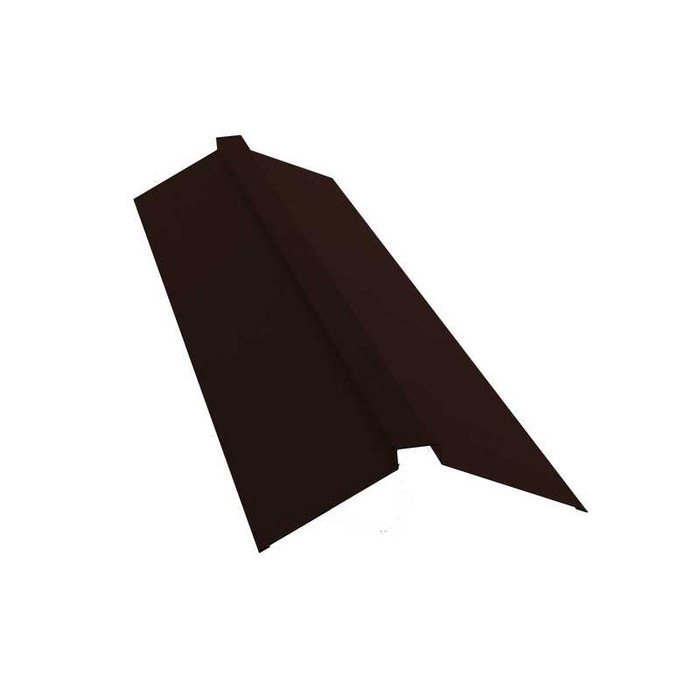 Планка конька плоского 150х40х150 0,5 GreenCoat Pural BT, matt RR 887 шоколадно-коричневый (RAL 8017 шоколад) - фото №1