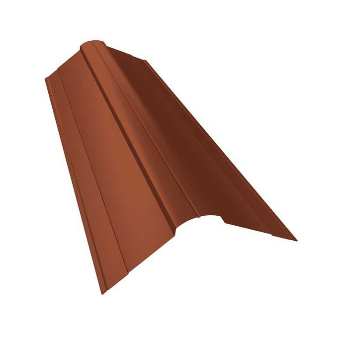 Планка конька фигурного 100x100 0,5 Velur RAL 8004 терракота - фото №1