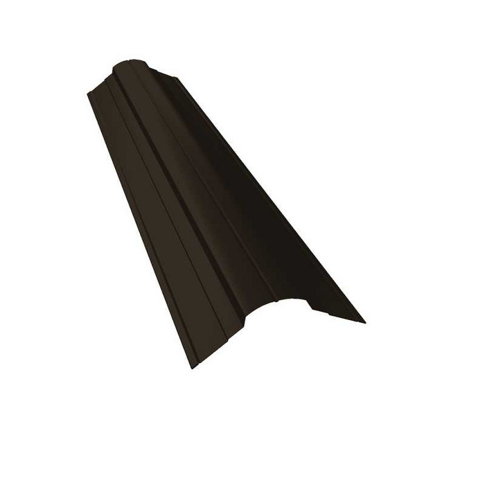 Планка конька фигурного 70x70 0,5 GreenCoat Pural BT, matt RR 32 темно-коричневый (RAL 8019 серо-коричневый) - фото №1