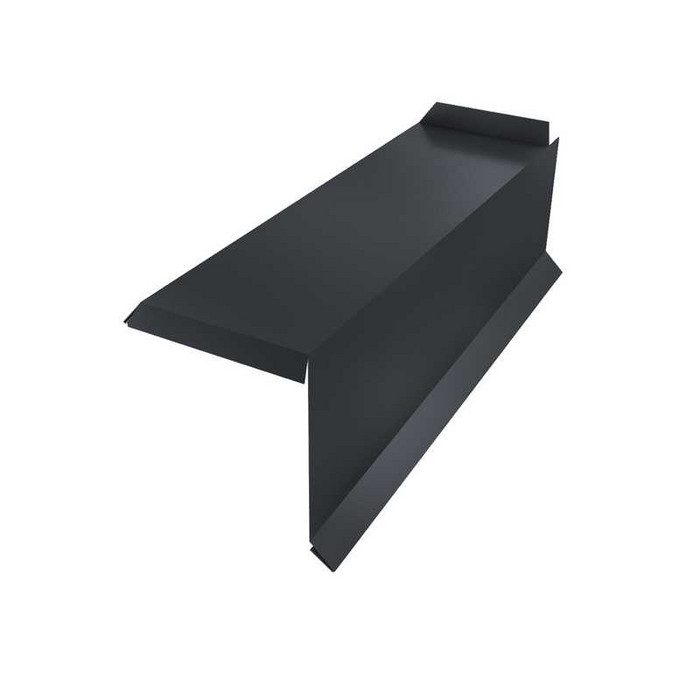 Планка торцевая сегментная 20мм Правая 0,5 Satin с пленкой RAL 7024 мокрый асфальт - фото №1