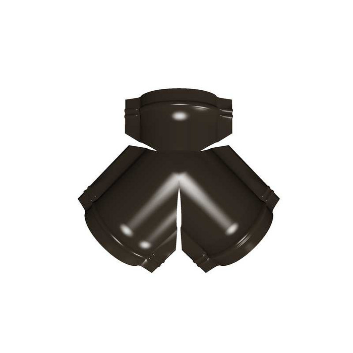 Тройник Y конька полукруглого Rooftop Matte с пленкой RR 32 темно-коричневый - фото №1