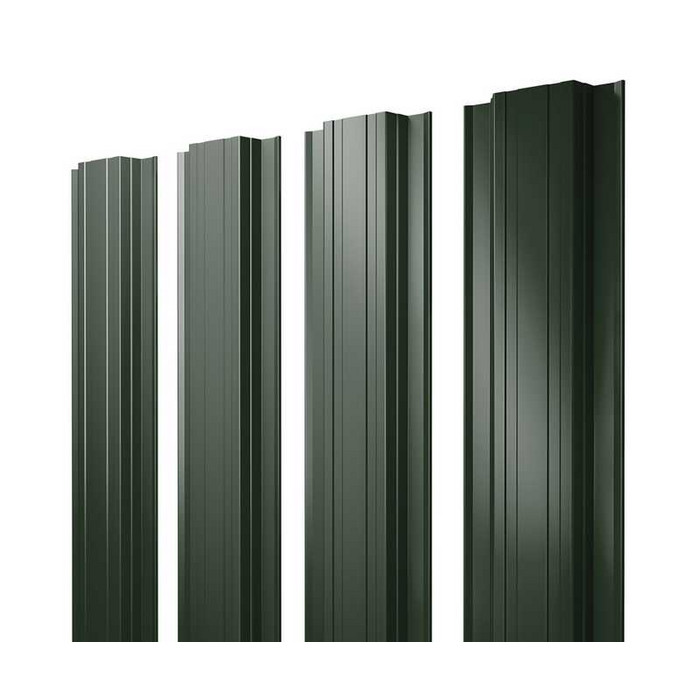 Штакетник Прямоугольный Grand Line 0,5 GreenCoat Pural BT, matt RR 11 Темно-Зеленый, Хромовая Зелень - фото №1