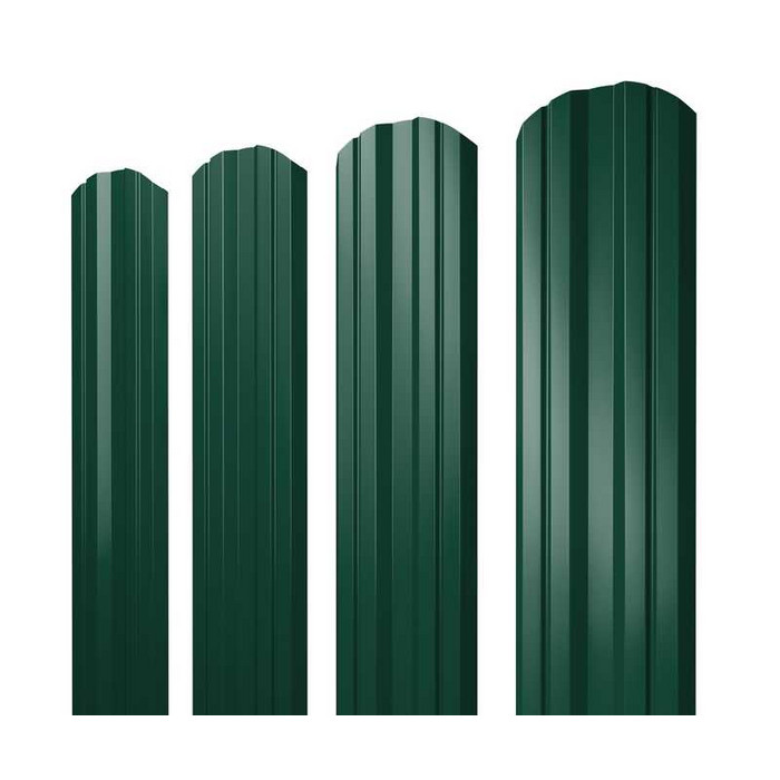Штакетник Twin фигурный Grand Line 0,5 Satin RAL6005 Зеленый Мох - фото №1